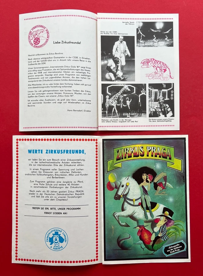 Zirkus Broschüre 1987/88 BEROLINA und PRAGA ( F21776 - Bild 2 von 4