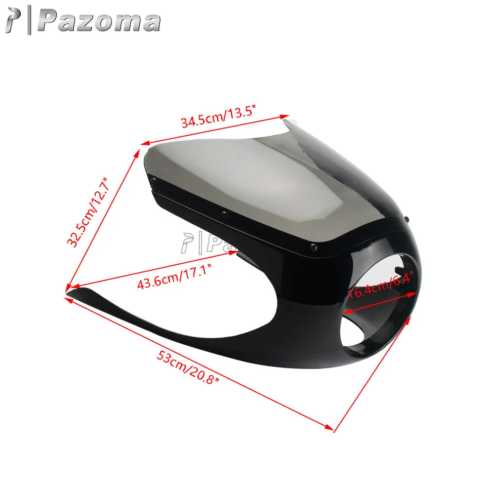 Faro delantero medio carenado cubierta parabrisas para Honda CB CM CL GL CX SL Foto 3 de 4