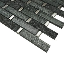 Mosaic Tiles Sheet Linea Glass And Slate Stripes For Walls Floors