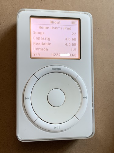 Apple iPod 1st Generation MP3 Player - White (M8513LL/A) for sale