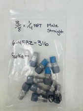 Parker CPI  6-4 FBZ-SS 316 Male Connector 3/8" Tube OD x 1/4" MNPT  Pack of 10