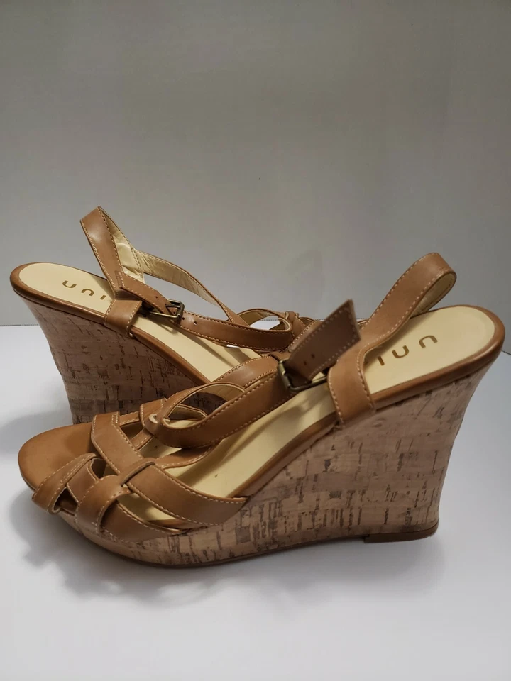 Sandalias Unisa para mujer talla 8,5 M corcho tostado cuña plataforma correas entrecruzadas Foto 3 de 4