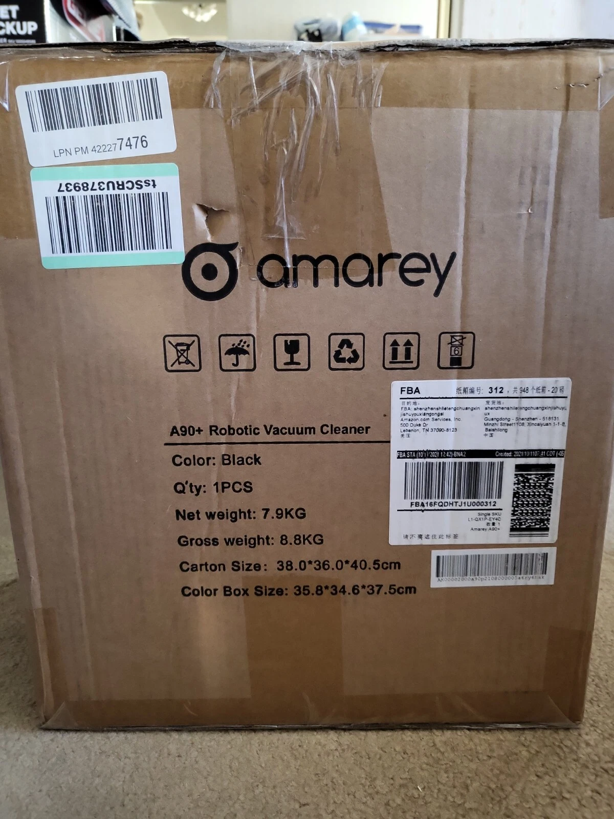 Amarey A90+ Robot Vacuum Self Emptying and Mop Combo, Robotic Vacuum Cleaner