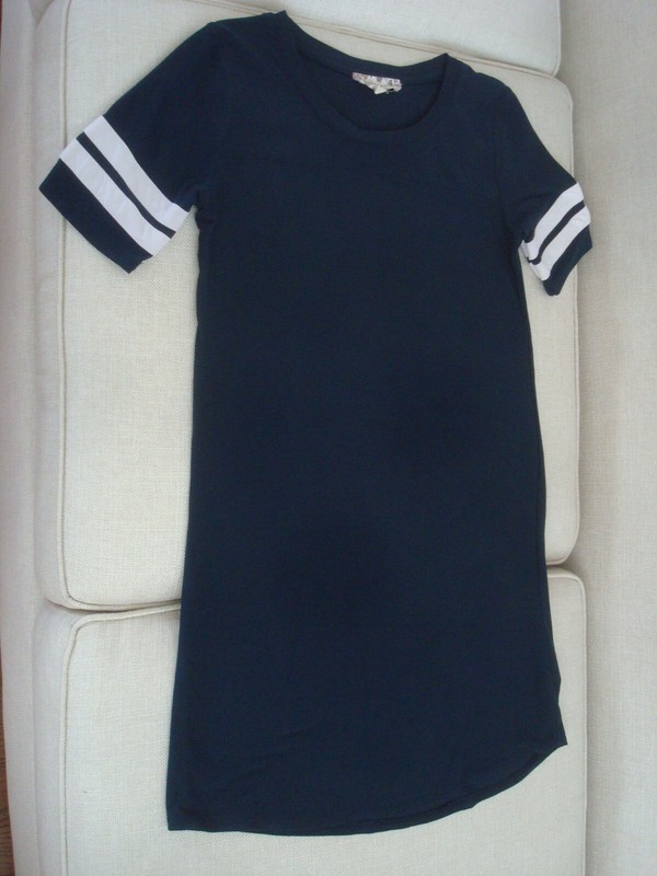 4th of July - Navy Soft Knit Dress-SS-White Accent-Pinque Brand -Girls sz14-16
