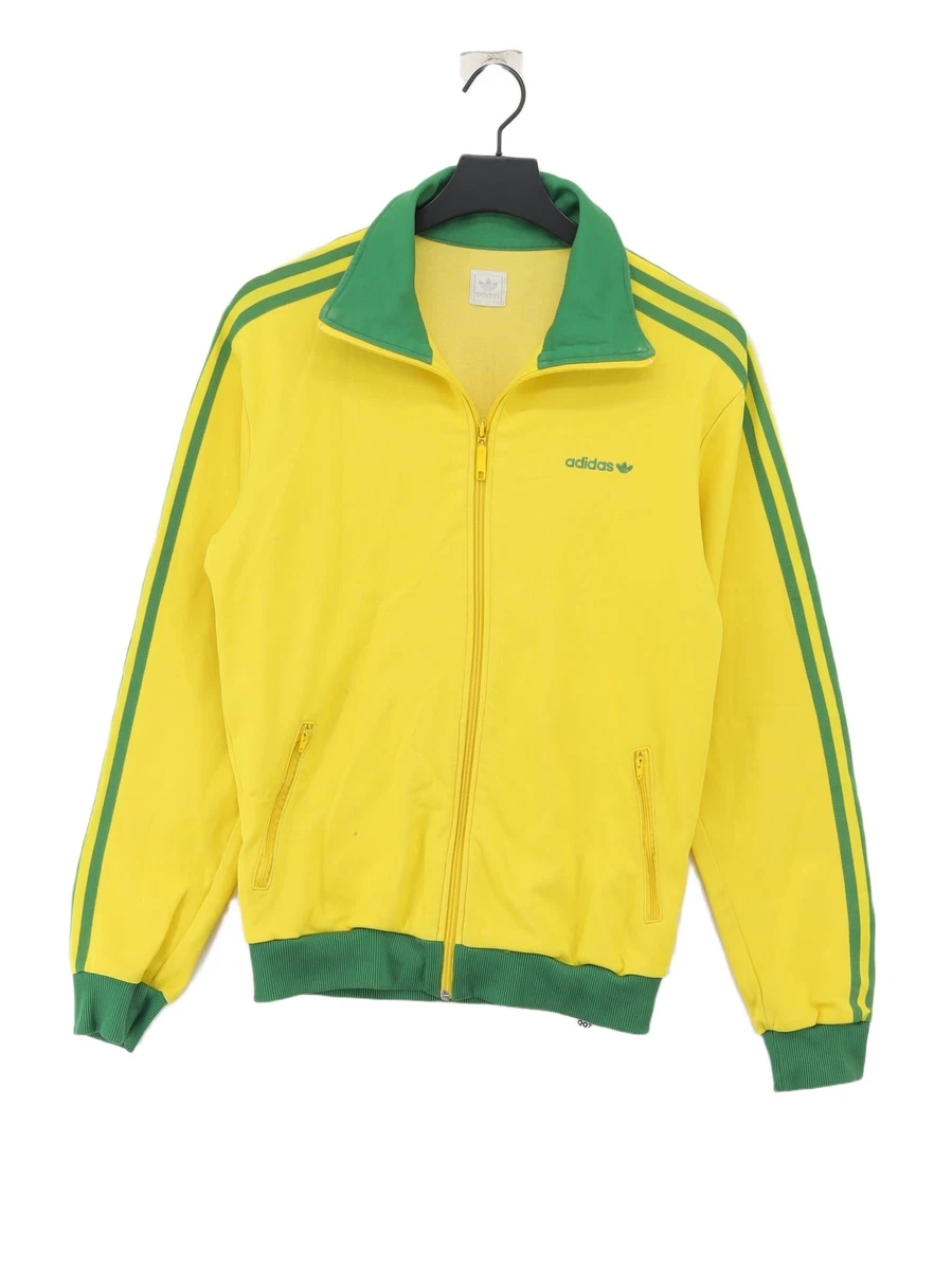 Adidas Women s Jacket M Yellow Striped Cotton with Polyester