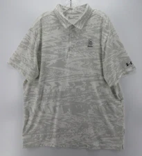 Under Armour Polo Shirt Men XXL Gray TPC Boston Golf Performance Heatgear Camo
