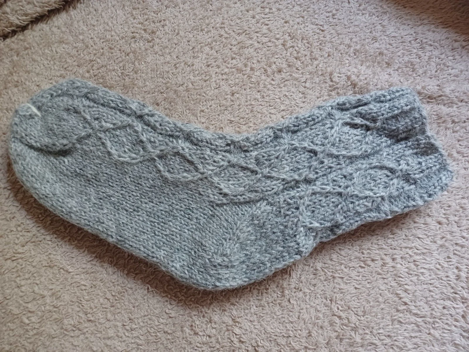 Hand knitted 100% sheep wool socks, size 9.