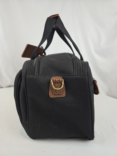 NEW Tommy Bahama Essentials Gadget Travel Duffel Bag Luggage Leather Black - Picture 2 of 13