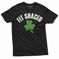 Men's Fit Shaced Funny T-shirt St Patrick's Drinking Party Pub Tee Clover Shirt