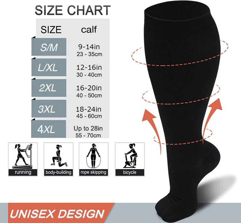 3 Pairs Compression 15-20mmHg Support Socks Relief Miracle Calf Men's Women's AU - image 2 of 4