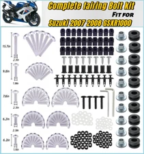 Complete Silver Stainless Screws Fairing Bolt Kit for Suzuki 2007 2008 GSXR1000