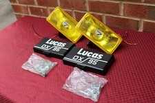 1980s Vintage Nos Lucas Dx-95 Amber Driving Fog Lights 1980s Vintage Nos Lucas Dx-95 Amber Driving Fog Lights