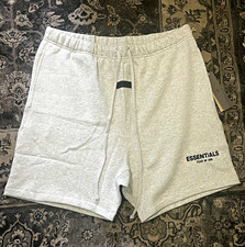 Essentials Men s Gray Sweat Shorts Drawstring Pockets XL