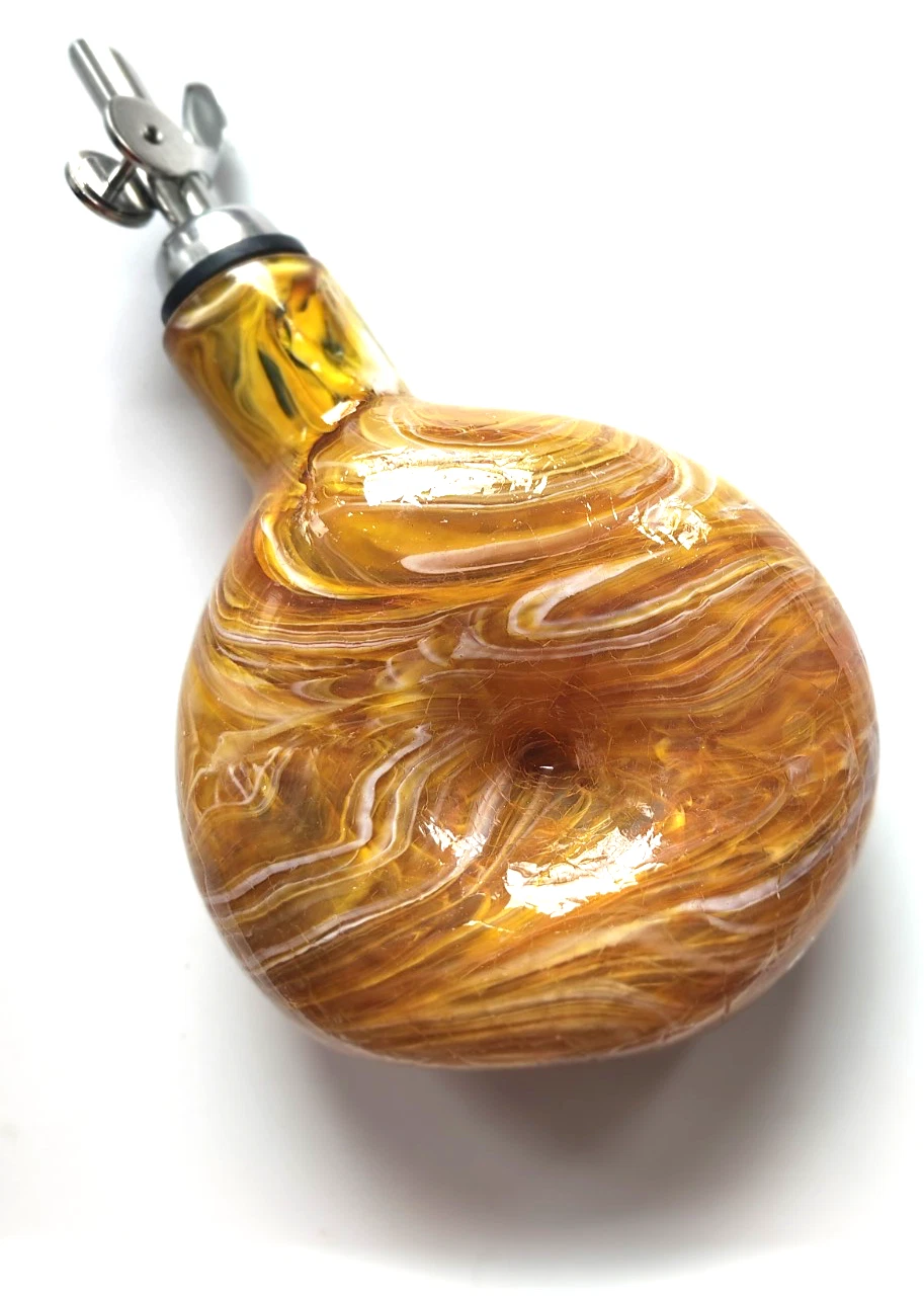 Hand-Blown amber Art Glass Olive Oil Dispenser pre owned unique heavy
Opens in a new window or tab