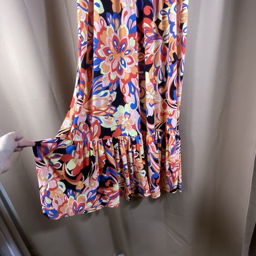 IMAN Maxikleid Medium Stufen Boho Sommer Hippie Artsy Retro Strick V-Ausschnitt 70er NEU - Bild 4 von 14