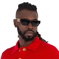 Versace Dark Grey Rectangular Men's Sunglasses VE4459 GB1/87 54 VE4459 GB1/87