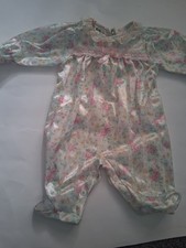Vintage 80s 90s Baby Girl 3-6 Months Floral Lace Outfit White Pink
