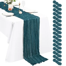 16 Pack Cheesecloth Table Runner, 13Ft Boho Gauze Table Runner 35×157 Inch Ru...
