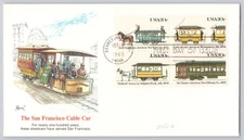 San Francisco, CA, Cable Car illustration, Fleetwood First Day Cover stamps