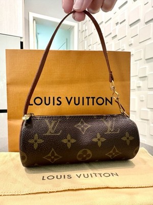 Authentic LOUIS VUITTON Monogram Mini Papillon Pouch wristlet Bag
