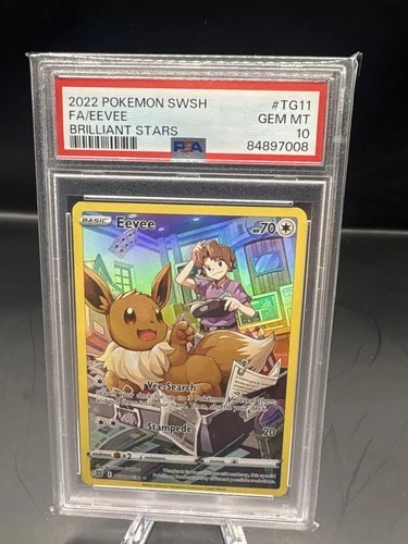 2022 POKEMON SWORD & SHIELD BRILLIANT STARS #TG11 FULL ART/EEVEE PSA 10