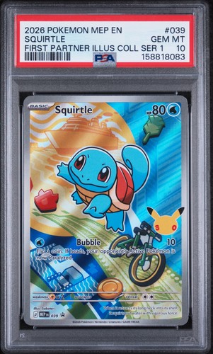 2026 POKEMON MEP FIRST PARTNER ILLUSTRATION COLLECTION #039 SQUIRTLE PSA 10