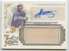 Andres Gimenez 2025 Allen & Ginter Autographed Relics #AGAR-AG MEM Auto Blue Jay