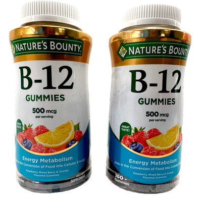 Nature's Bounty Vitamin B12 Energy Health Gummies, 160 CT  (2Pack)