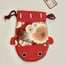 Honbay Cute Japanese Style Goldfish Drawstring Bag Gift Cosmetic Red 