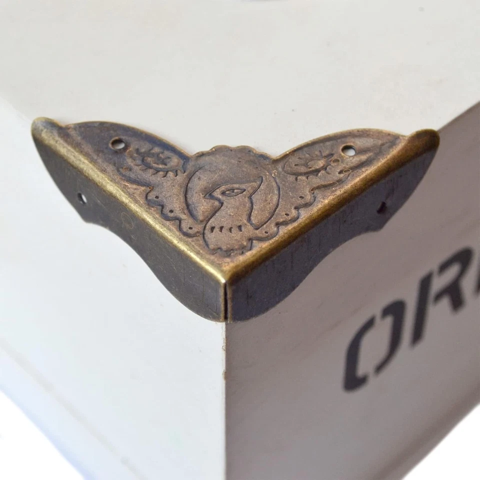 20 piezas protectores de esquina de bronce vintage decorativos de metal tamaño longitud lateral: 1-3/4" Foto 4 de 4