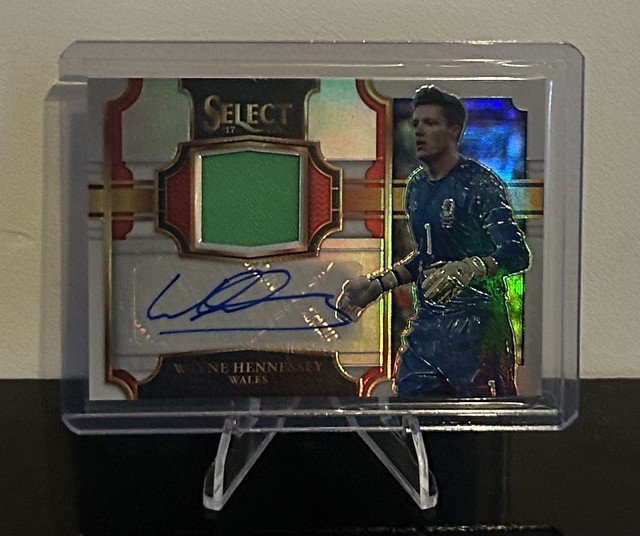 Wayne Hennessey /99 Auto & Match Worn Patch 2017-18 Panini Select Wales
