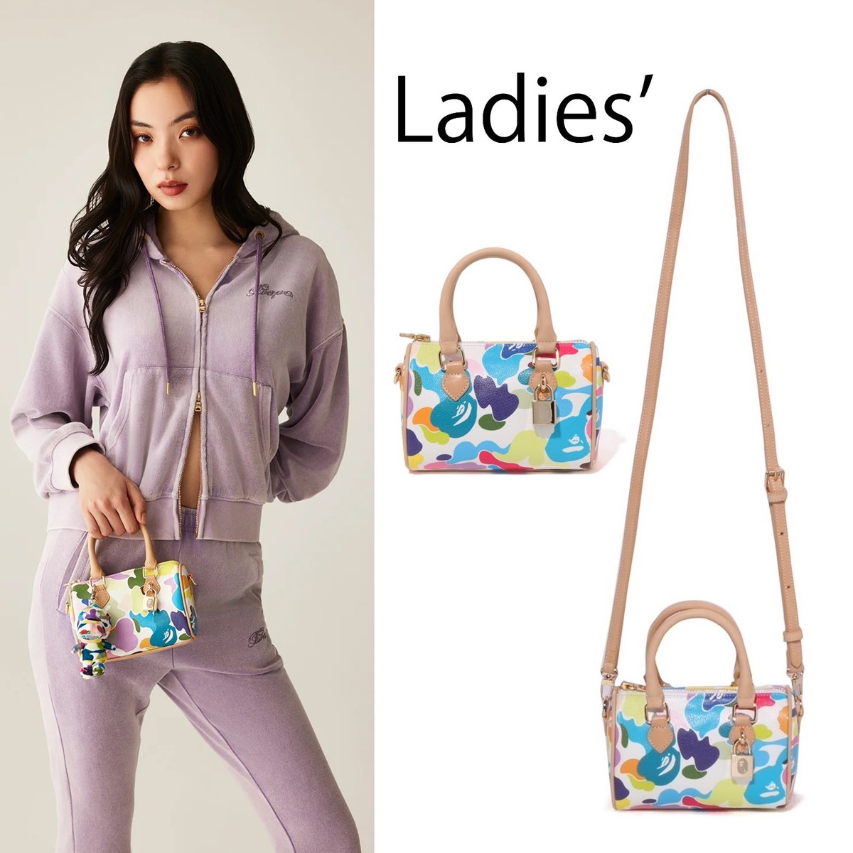 バッグ APE BAPE Multi Camo Mini Shoulder Bag PSL A BATHNIG APE Ladies' Goods MULTI CAMO MINI SHOULDER BAG