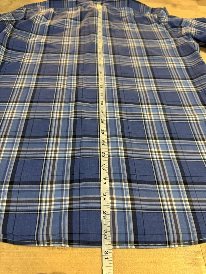 Camisa de algodón Mastai Ferretti para hombre azul a cuadros manga larga con botones Foto 3 de 4