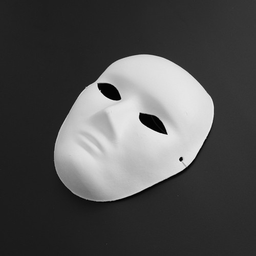 Men's Portrait Mask Painting Mask Full Face Costume Pulp Blank White Mask for - Imagen 6 de 11