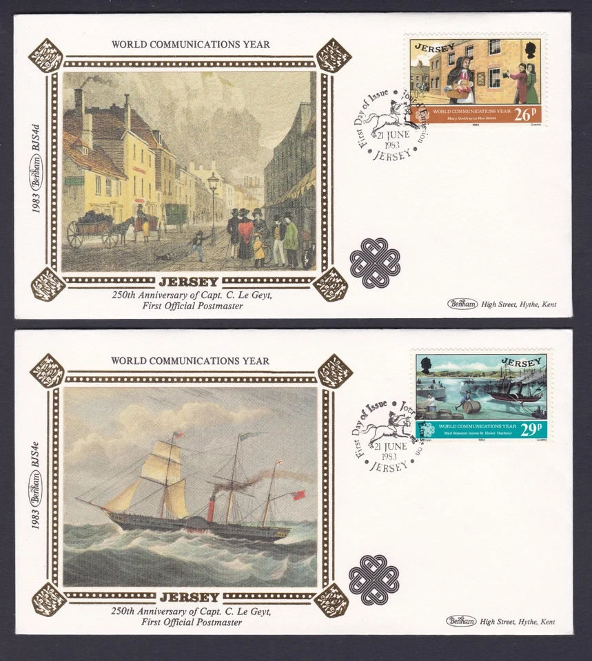 1983 JERSEY COMMUNICATIONS DECIMAL STAMP BENHAM HIGH ST SILK FIRST DAY COVERS#30 - Image 3 of 3