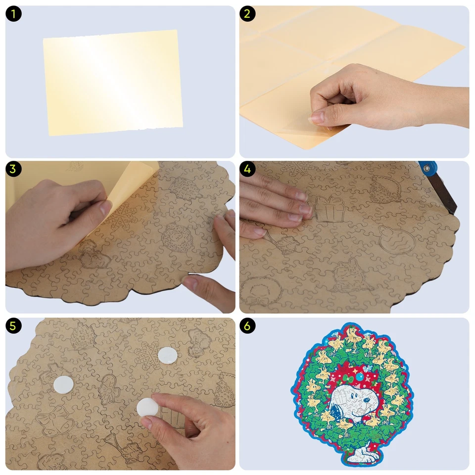 Rompecabezas de madera con corona de Navidad oficial Snoopy 200 piezas | Regalo navideño Foto 2 de 4