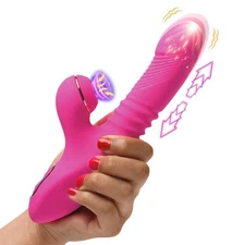 XR Brands Pro-Thrust Thrusting Suction Silicone Rabbit Vibrator Vib...