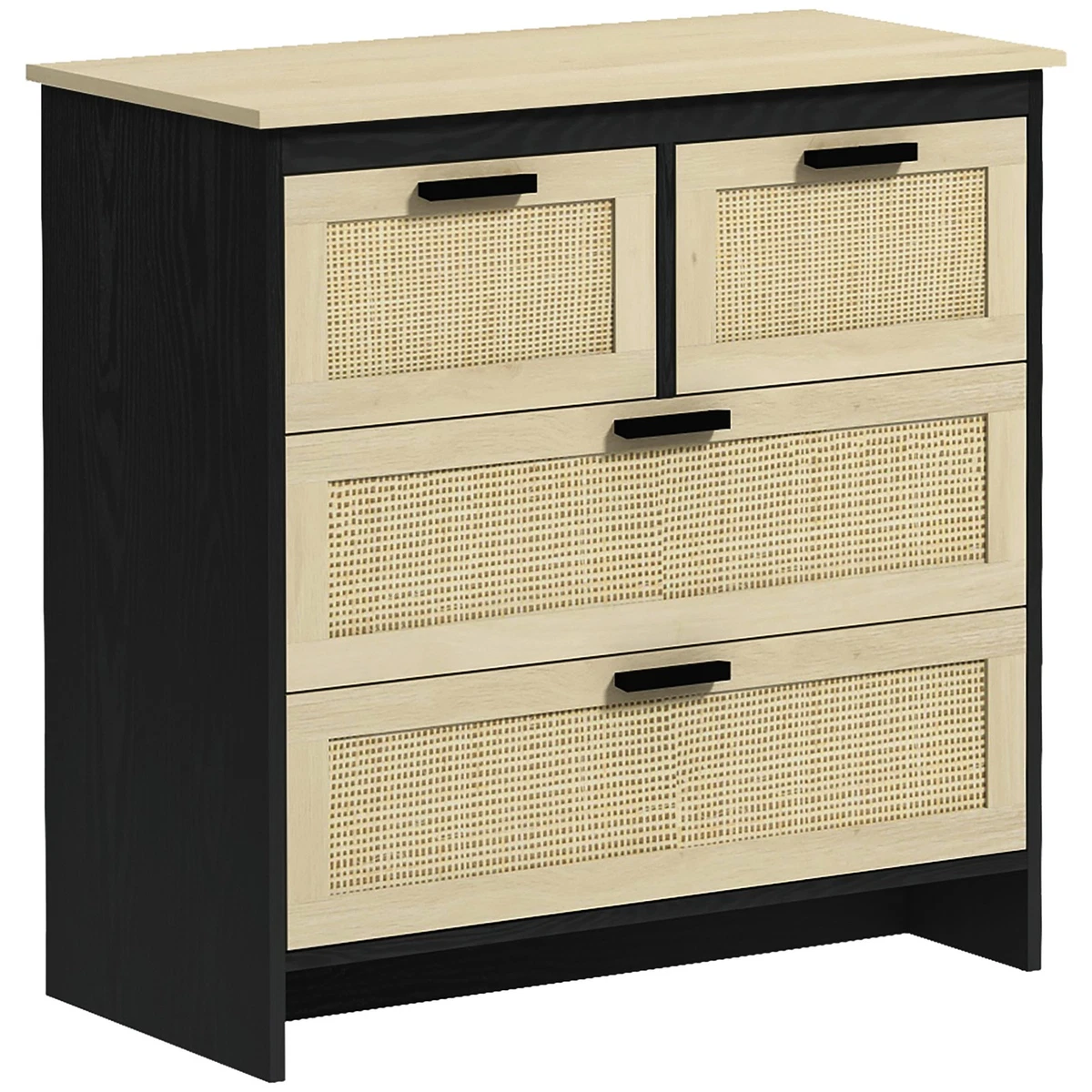 HOMCOM Cassettiera 5 Cassetti In Tessuto E Acciaio – 98x29x63 Cm, Struttura Robusta, Ripiano In MDF, Nero - 6