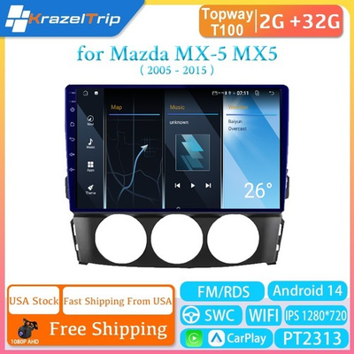 #ad Android CarPlay Car Radio for Mazda MX 5 MX5 2005 2006 2007 2008 2009 2015 WIFI $114.19
