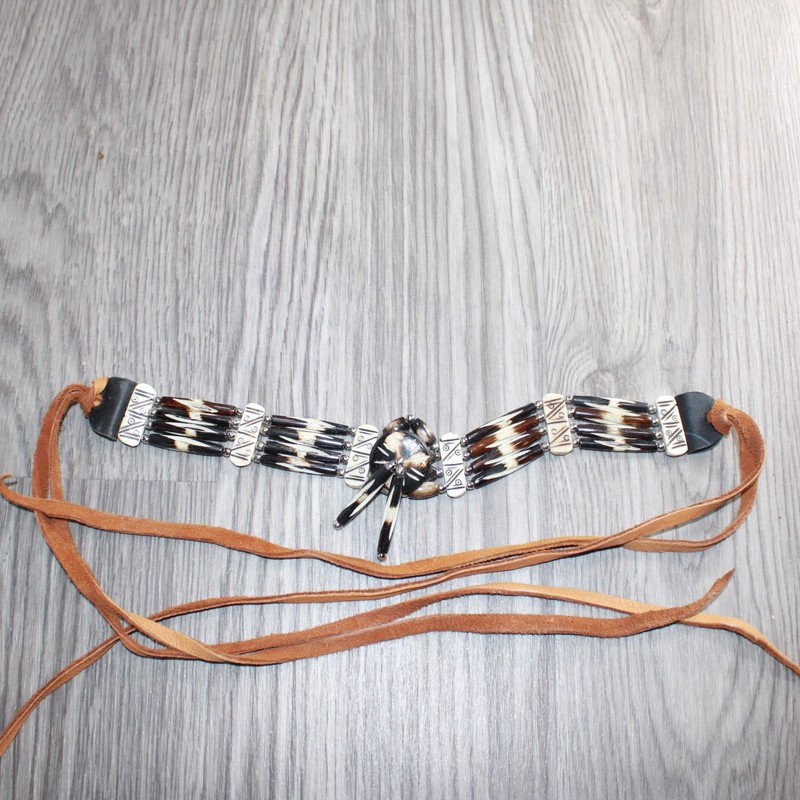 1 Bone Hairpipe Bead Choker  #1767        Mountain Man Jewelry