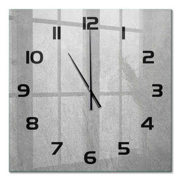 Dekorative Wanduhr Mit Leisem Uhrwerk Graue Wand Schwarze Zeiger 60X60 Cm-image