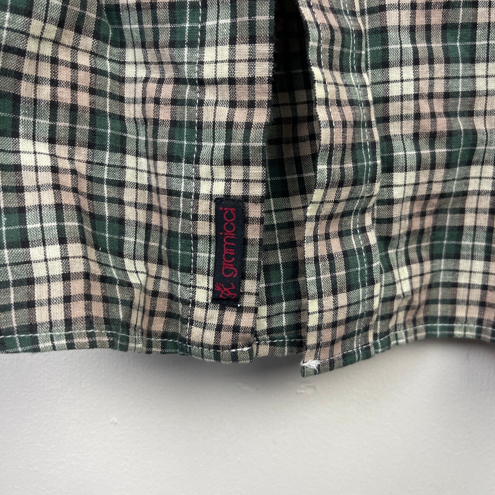 (LOT OF 2) Gramicci Plaid Button Up Shirts Mens L Green Blue Brown Plaid Casual image 8
