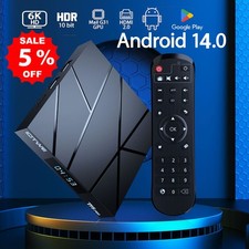 2025 Smart TV BOX 128GB 4GB Android 14 WIFI6 Netzwerk Media Player Quad Core DE