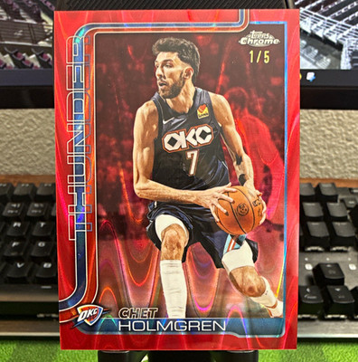 2026 Topps Chrome Update Chet Holmgren Red Raywave 1/5 #31 OKC Thunder