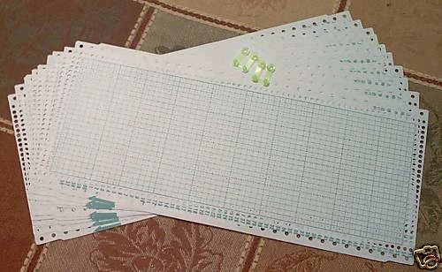 10 Blank Punchaard(24 Stitch) Machine knitting Brother/SilverReed/ Studio/Singer