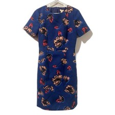 J.Crew Floral Pencil Sheath Dress Navy Size 2 Career Work F5386