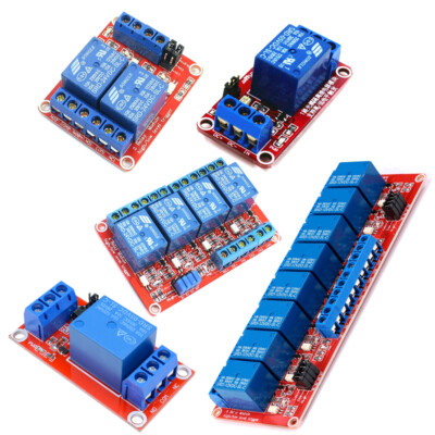 5V/9V/12V/24V 1/2/4 Channel Relay +Optocoupler Support High Low Level Trigger