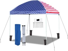 King Easyshut 8x8 Instant Pop Up w/ USA Cover - Bundle w/ Stakes & Weight Bags