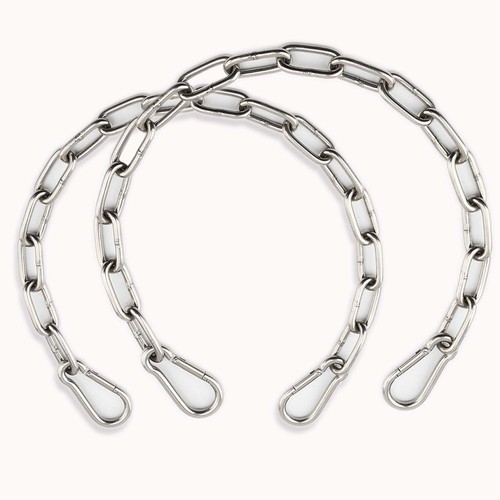 2 Stück Tor Kettenschloss, Edelstahl Torriegel Schloss mit Karabiner für Pferd - Bild 1 von 4