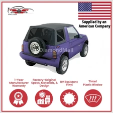 1986-94 Suzuki Geo Tracker Vitara Replacement Soft Top w/Tinted Windows, Black